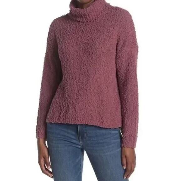 Bobeau Women's Popcorn Knit Turtleneck Sweater in Mauve Large MSRP $68 - Picture 1 of 4